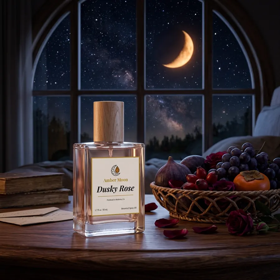 Amber Moon Dusky Rose fragrance bottle