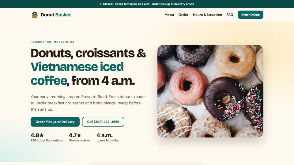 Donut Basket homepage